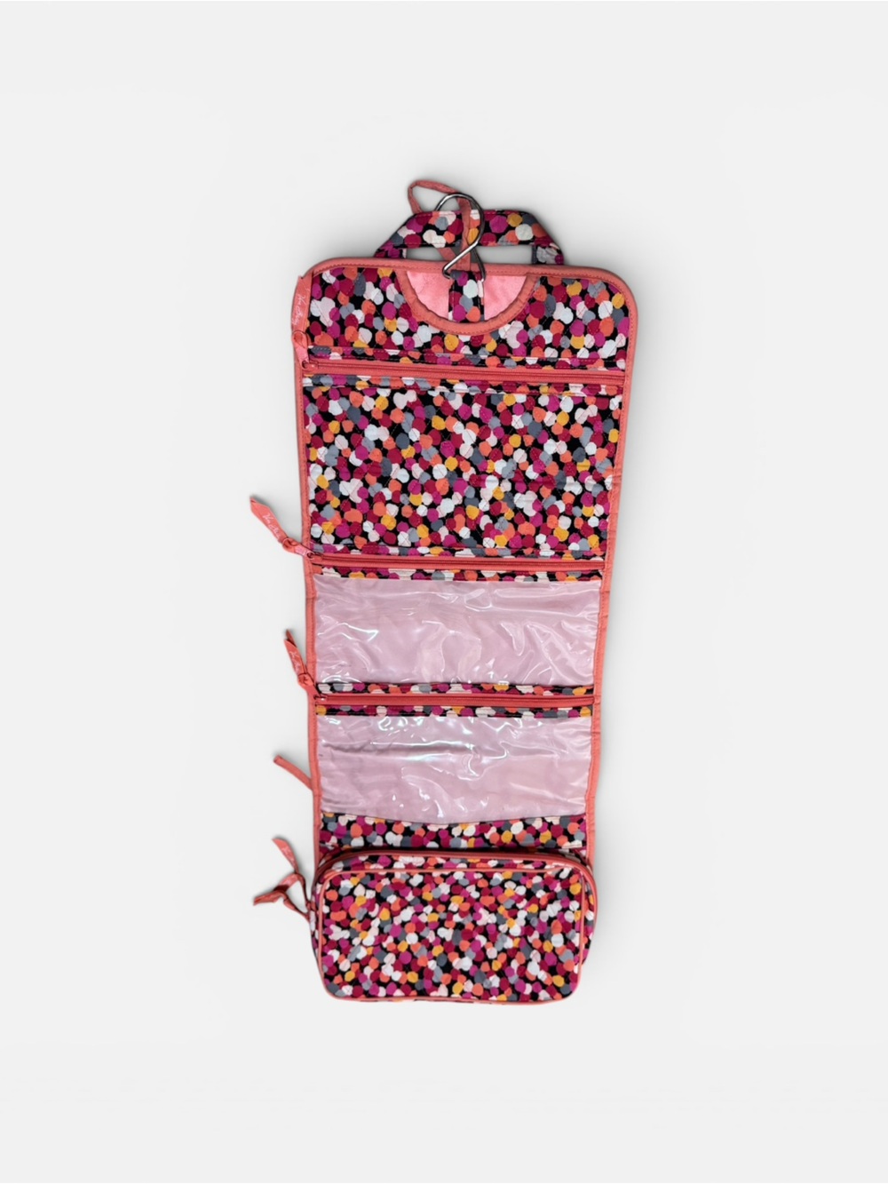 Vera Bradley Hanging Organizer "Pixie Confetti" Travel Toiletry Makeup Storage - Picture 3 of 8